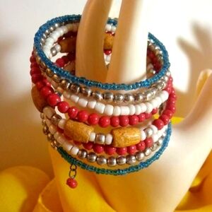 Boho Memory Wire Wrap Around Bracelet